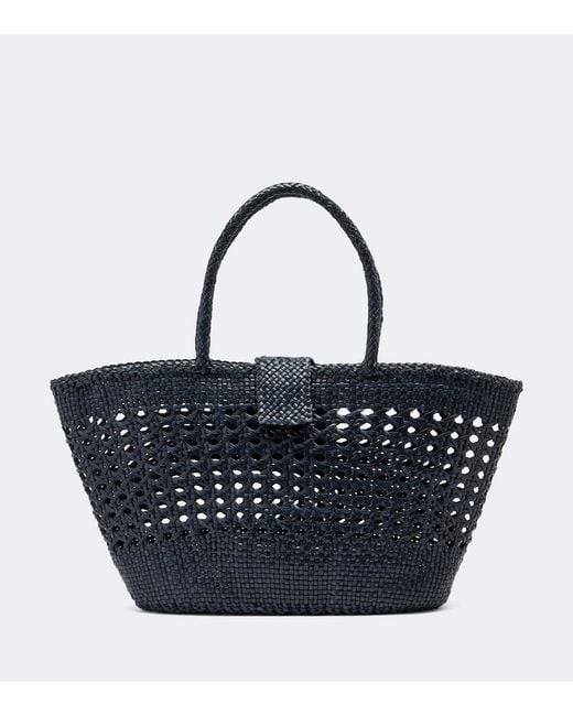 Rixo Blue X Dragon Diffusion Lucine Leather Tote Bag