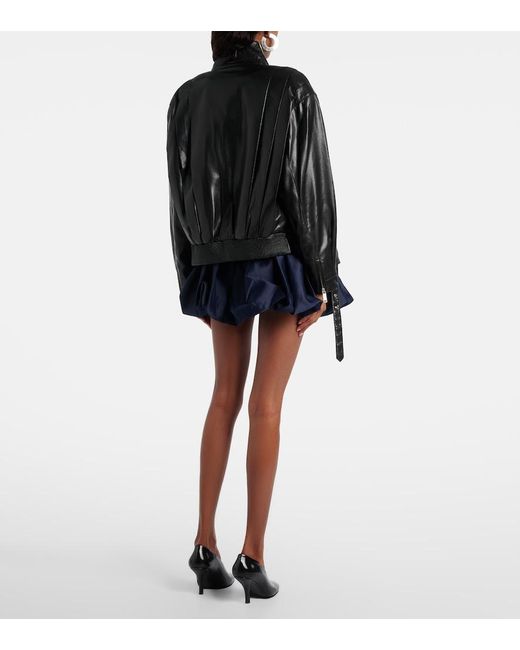 Self-Portrait Blue Belted Taffeta Miniskirt