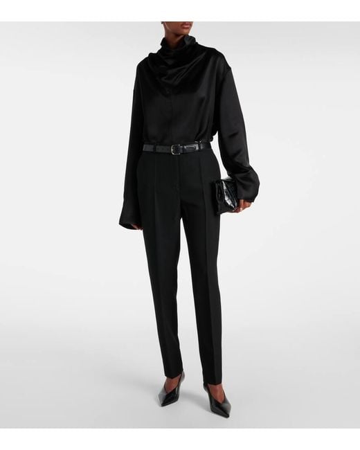 Pantaloni Regular A Vita Bassa di Totême  in Black