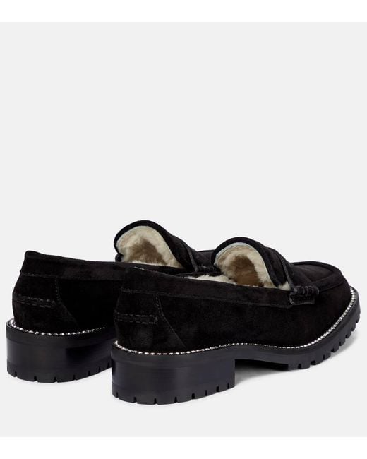 Jimmy Choo Black Deanna Suede Loafers
