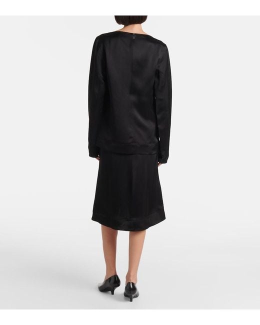 Totême Black Satin Top