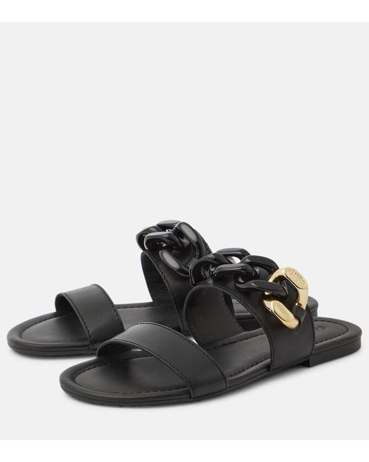 See By Chloé Black Lynette Leather Sandals