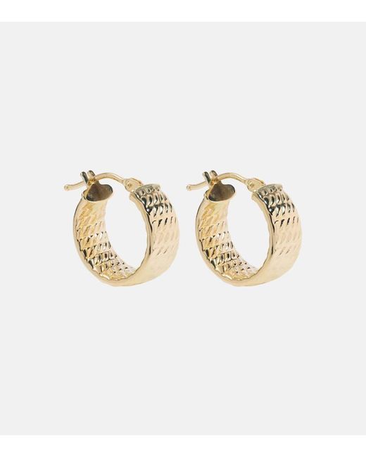STONE AND STRAND Metallic Le Groove 14kt Gold Hoop Earrings