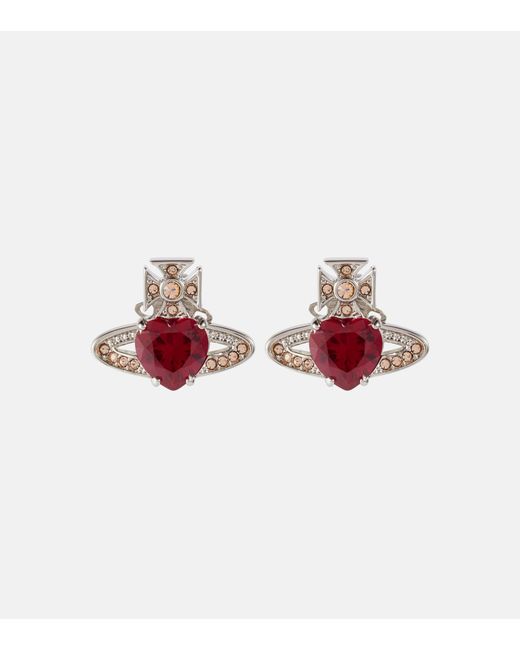 Vivienne Westwood Red Ohrringe mit Kristallen