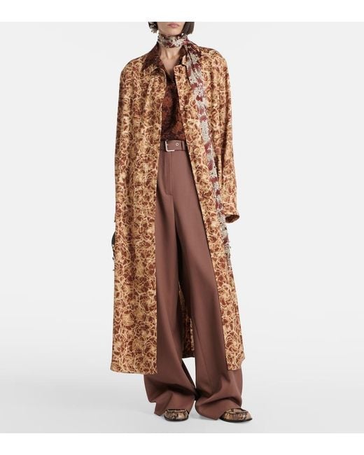 Dries Van Noten Natural Leopard-Print Coat