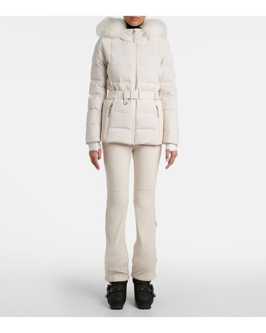 Yves Salomon White Doudoune 58Cm Down Jacket