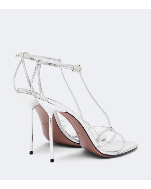 Paris Texas White Lidia Metallic Patent Leather Sandals
