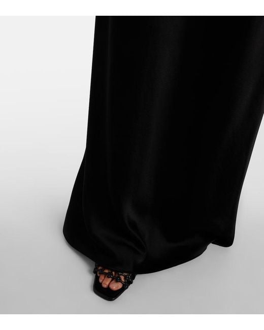 Leset Black Barb Satin Maxi Skirt
