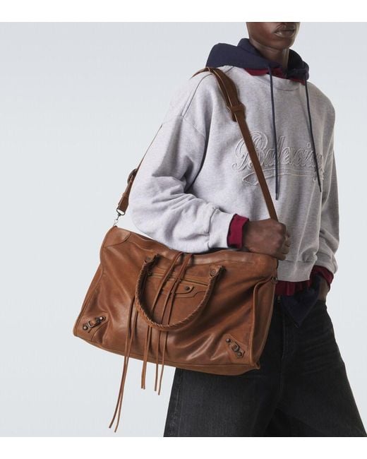 Balenciaga Brown Le City Large Leather Top-Handle Bag for men