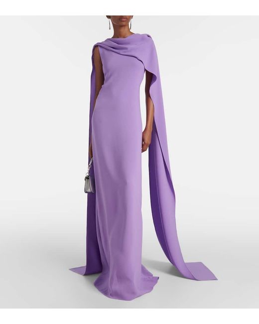 Robe Longue En Soie Melangee Oscar de la Renta en coloris Purple