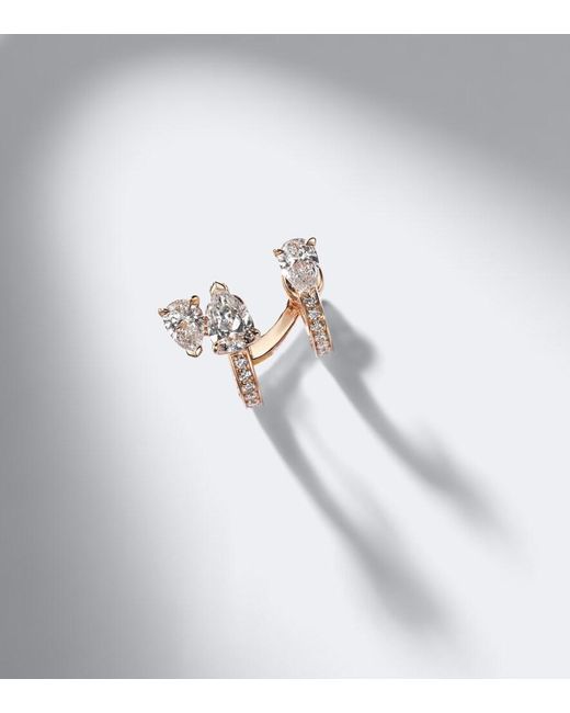 Repossi White Serti Sur Vide 18Kt Rose Single Ear Cuff With Diamonds
