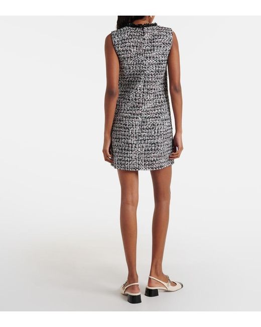 Self-Portrait Black Embellished Boucle Minidress