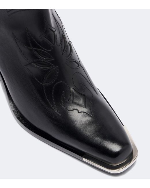 Rabanne Black Leather Cowboy Boots
