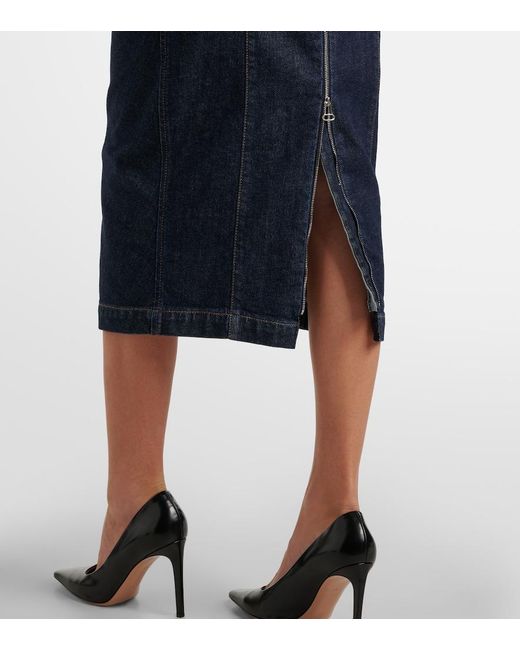 Sportmax Blue Geranio Denim Midi Dress