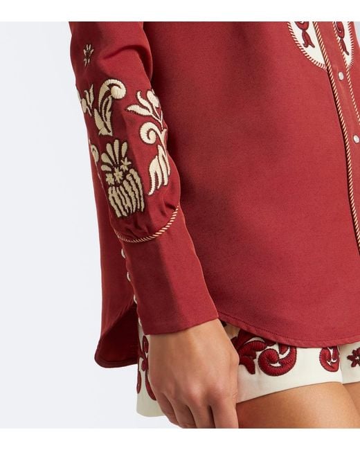 ALÉMAIS Duke Embroidered Wool-Blend Shirt