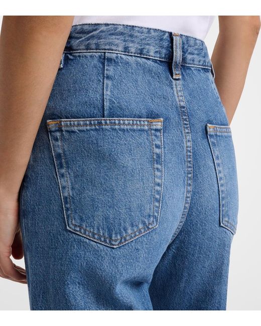 FRAME Blue Slice High-Rise Flared Jeans