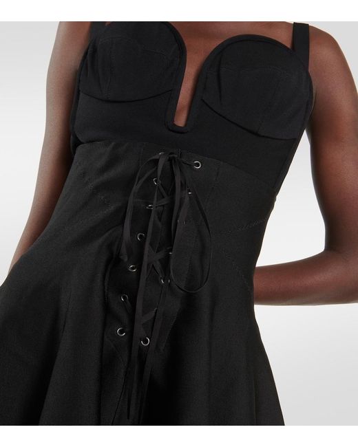 Alaïa Black Pleated Miniskirt