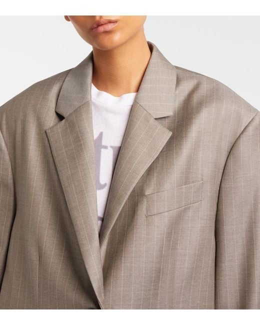 Acne Gray Striped Wool Jacket