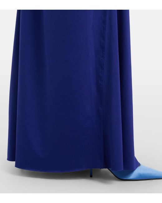 Victoria Beckham Blue Ruched Maxi Dress