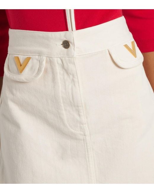 Valentino Natural Vgold Denim Skirt