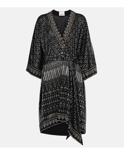 Isabel Marant Black Nawel Embellished Lame Minidress