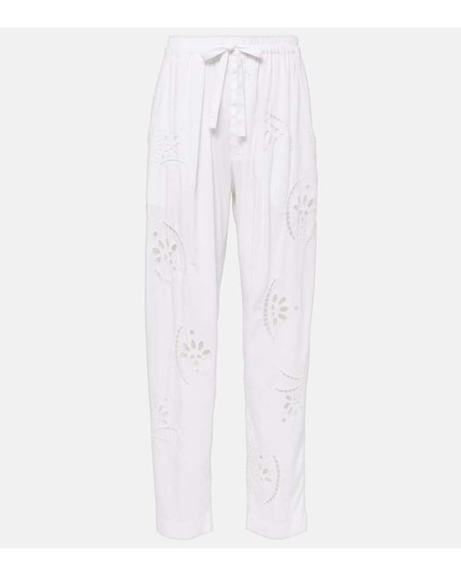 Pantalones anchos Hectorina con bordado ingles Isabel Marant de color White