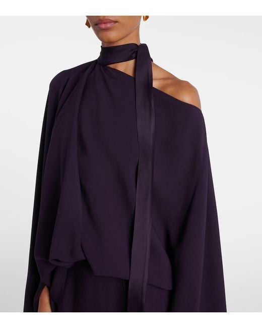 Taller Marmo Blue Brooks Scarf-Detail Crepe Cady Gown