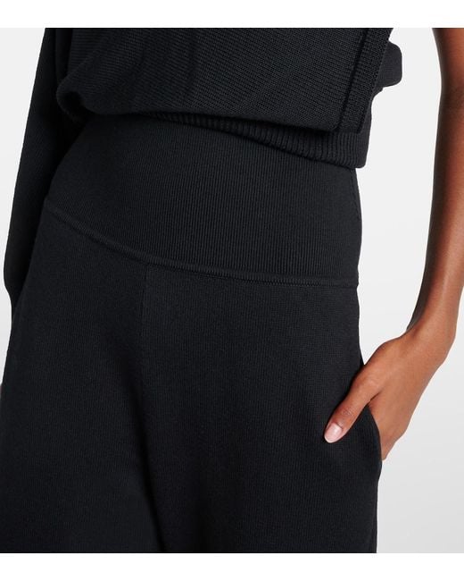 Alaïa Black High-Rise Wool-Blend Straight Pants