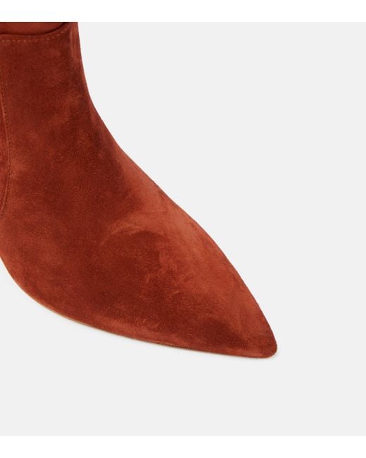 Paris Texas Red Suede Knee-high Boots