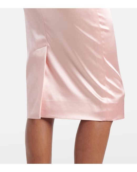 Dolce & Gabbana Pink Satin Midi Dress
