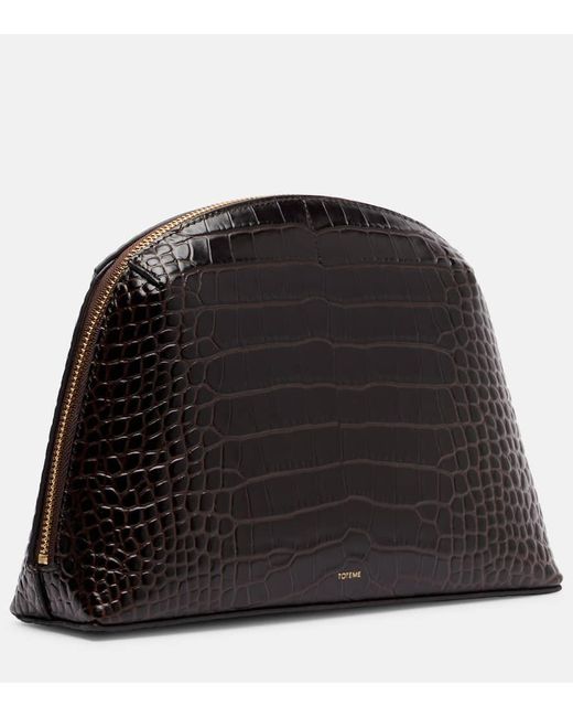 Pouch Small De Piel Grabada Totême de color Black