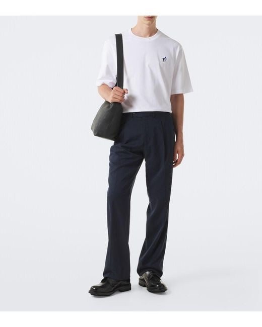 AMI White Ami De Cour Tulipe Cotton Jersey T-Shirt for men