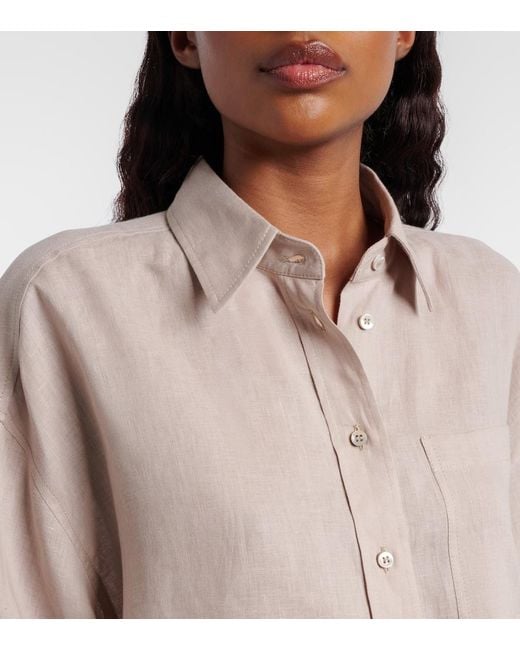 Brunello Cucinelli Natural Oversized Linen Shirt