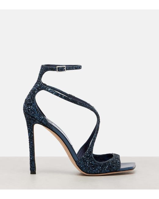 Jimmy Choo Blue Sandalen Azia 110 Mit Glitter