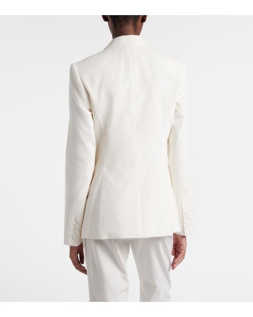 Gabriela Hearst White Louisa Cotton Corduroy Blazer
