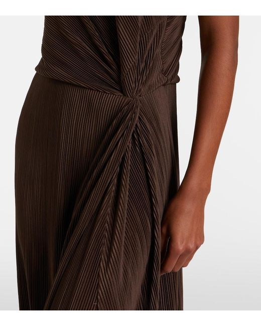 Vince Brown Pleated Midi Dress