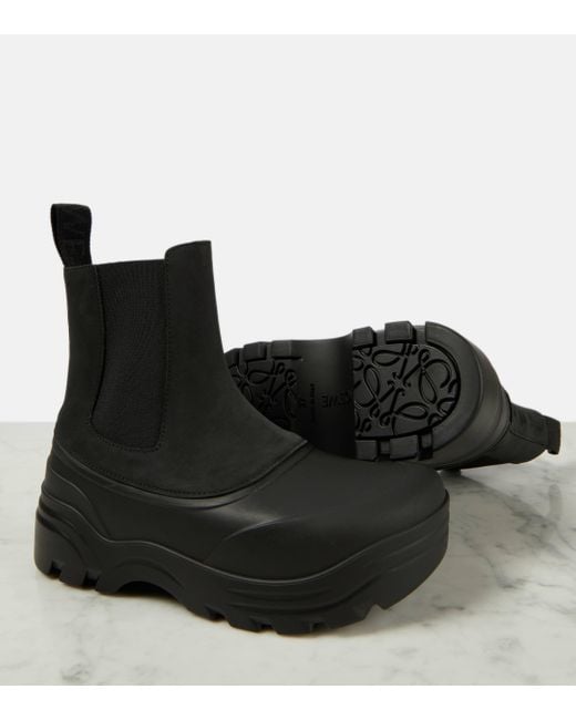 Loewe Black Field Leather Chelsea Boots