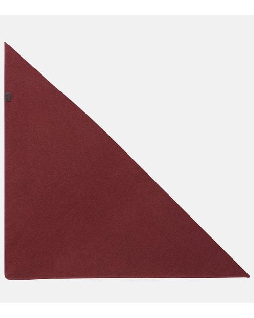 Brunello Cucinelli Red Monili Cashmere Scarf