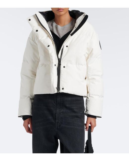 Canada Goose White Grandview Cropped Down Jacket