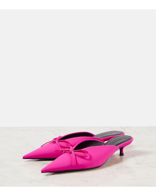 Balenciaga Pink Knife Bow Mules