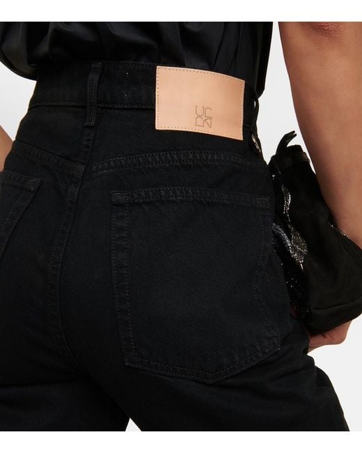 Ulla Johnson Black Lou High-Rise Flared Jeans