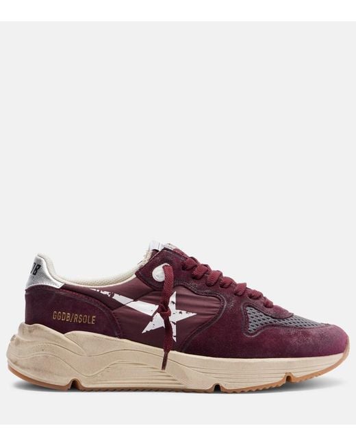 Golden Goose Deluxe Brand Purple Running Nylon Suede-Trimmed Sneakers