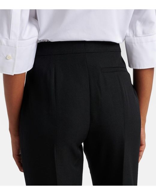 Givenchy Blue Mid-Rise Wool Flared Pants