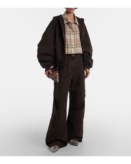 The Attico Black High-Rise Wide-Leg Jeans
