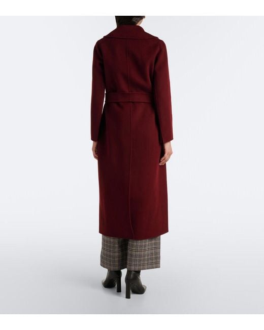 Max Mara Red Wool Wrap Coat