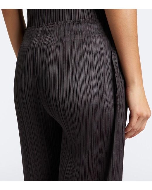 Pleats Please Issey Miyake Gray Monthly Colors: August Pleated Wide-Leg Pants