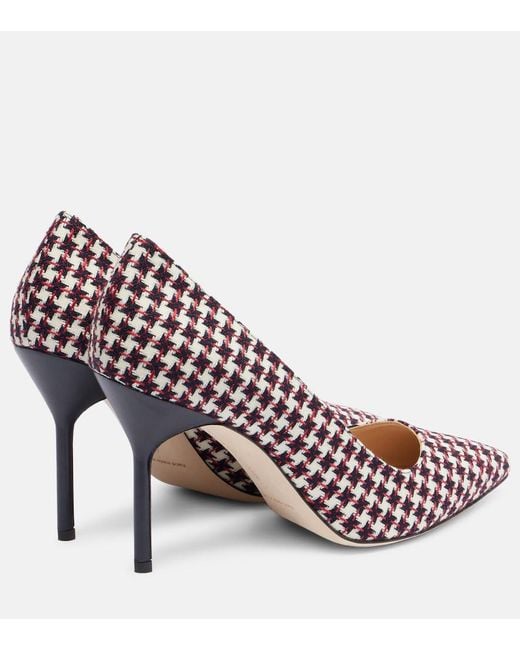 Manolo Blahnik White Bb 90 Houndstooth Pumps