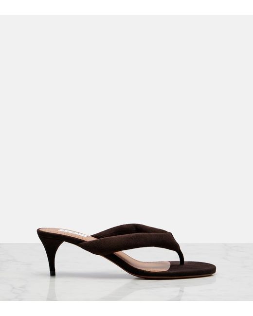 Alaïa Brown Suede Thong Sandals