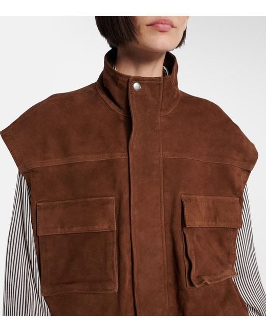 Frankie Shop Brown Turin Oversized Suede Jacket