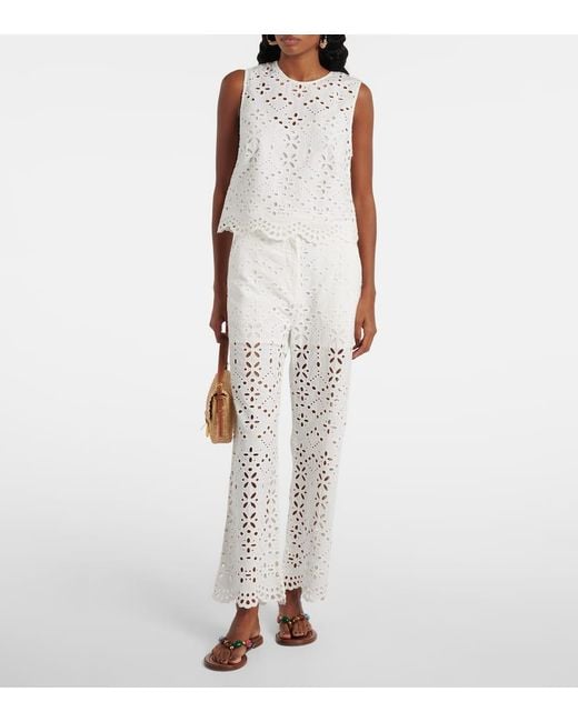 Veronica Beard White Top Adelyn Aus Baumwolle